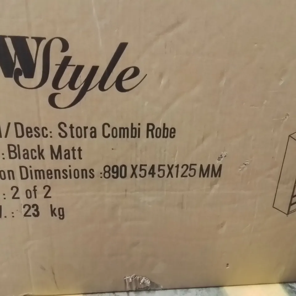 BOXED FW STYLE STORAGE COMBINATION WARDROBE MATT BLACK (2 BOXES)