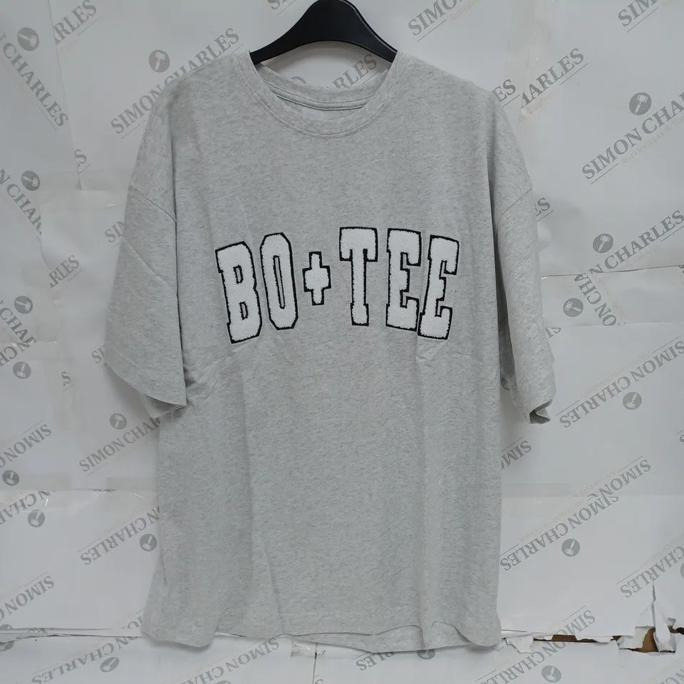 BO+TEE GREY LOGO T-SHIRT- LARGE/XLARGE