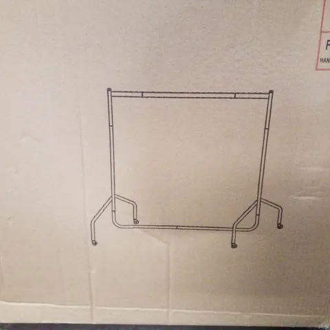 BOXED HOUSE OF HOME HEAVY DUTY CLOTHES RAIL 5FT LONG X 5FT TALL BLACK QUALITY METAL STAND RACK