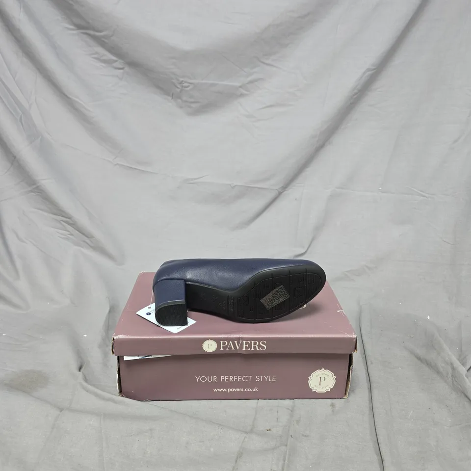 Pavers Navy Blue Leather High Heel Court Shoes – Boxed SIZE 2 