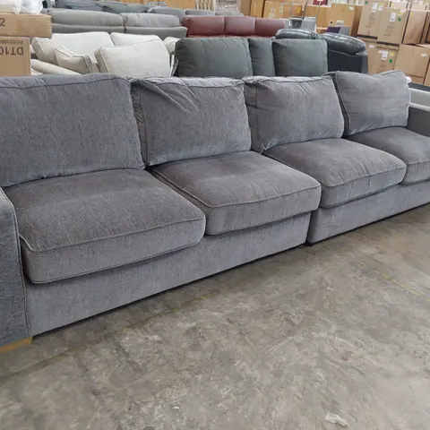 DESIGNER FIVE SEATER SOFA GREY FABRIC ( 2 SECTIONS )