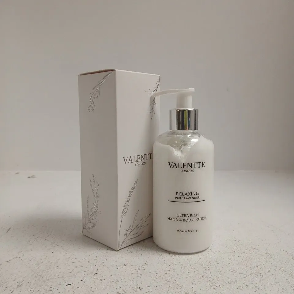 VALENTTE LONDON RELAXING PURE LAVENDER HAND AND BODY LOTION 250ML
