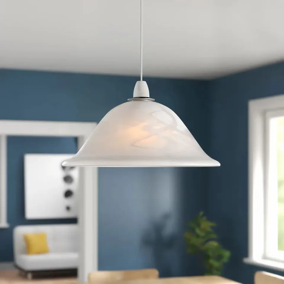 ALABASTER 38CM GLASS BELL PENDANT SHADE 