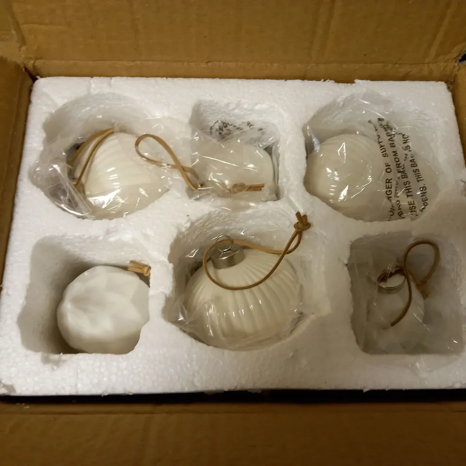 K BY KELLY HOPPEN SET OF 6 PORCELAIN BAUBLES