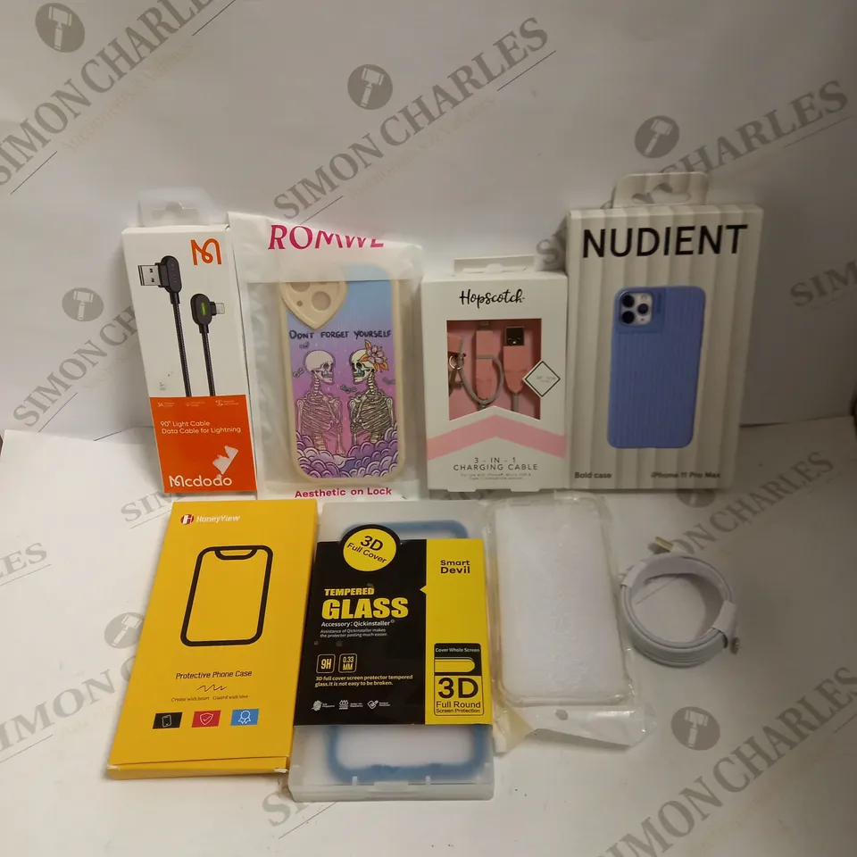 LOT TO CONTAIN APPROX. 20 ASSORTED PHONE ACCESSORIES, INCLUDES PHONE CASES, CHARGER, SCREEN PROTECTORS ETC 