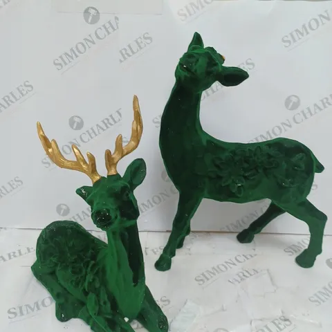 ALISON CORK SET OF 2 VELVET HENRY STAGS