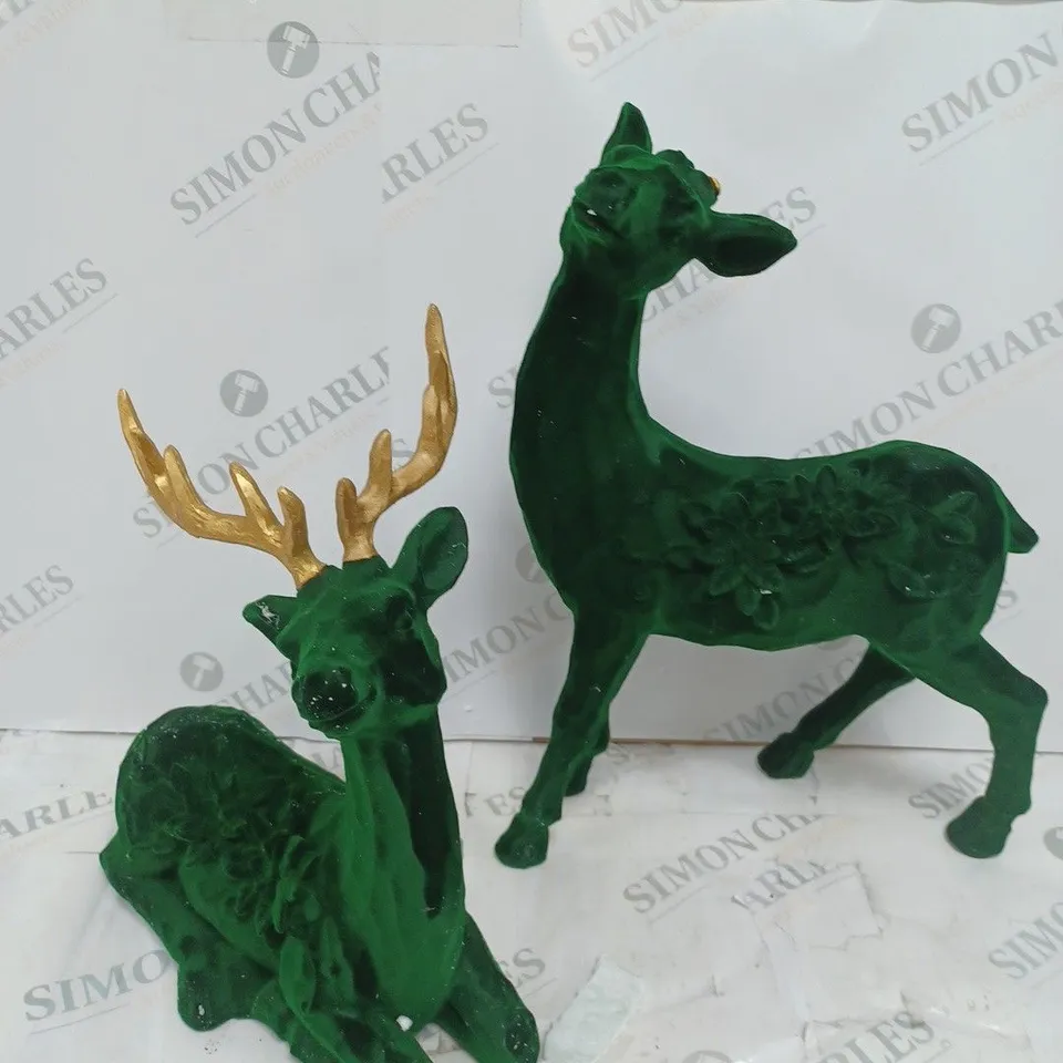 ALISON CORK SET OF 2 VELVET HENRY STAGS