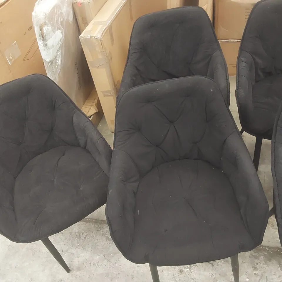 SET OF 6x DESIGNER VELVET UPHOLSTERED DINING CHAIRS