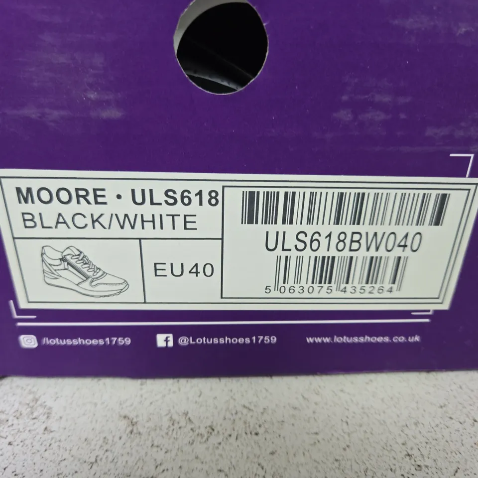 LOTUS MOORE ULS618 BLACK/WHITE WOMEN'S SNEAKERS – UK 7 (EU40)