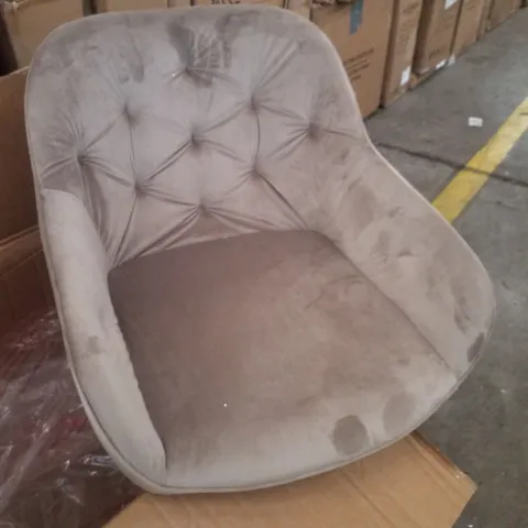 BOXED LEMROE 360° SWIVEL DINING CHAIR, VELVET UPHOLSTERED DESK CHAIR - GREY PATTERN 