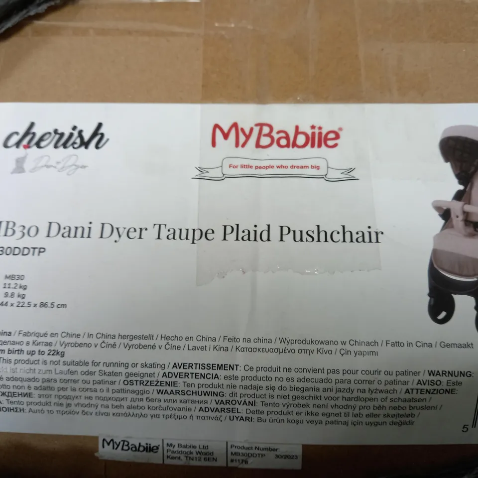 MB30 DANI DYER TAUPE PLAID PUSHCHAIR