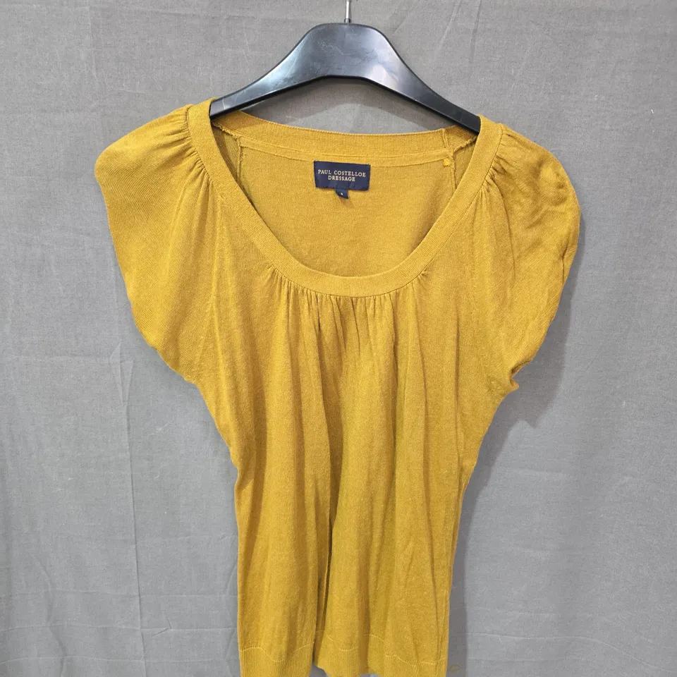 PAUL COSTELLOE DRESSAGE MUSTARD KNIT TOP – WOMEN'S - SIZE 3