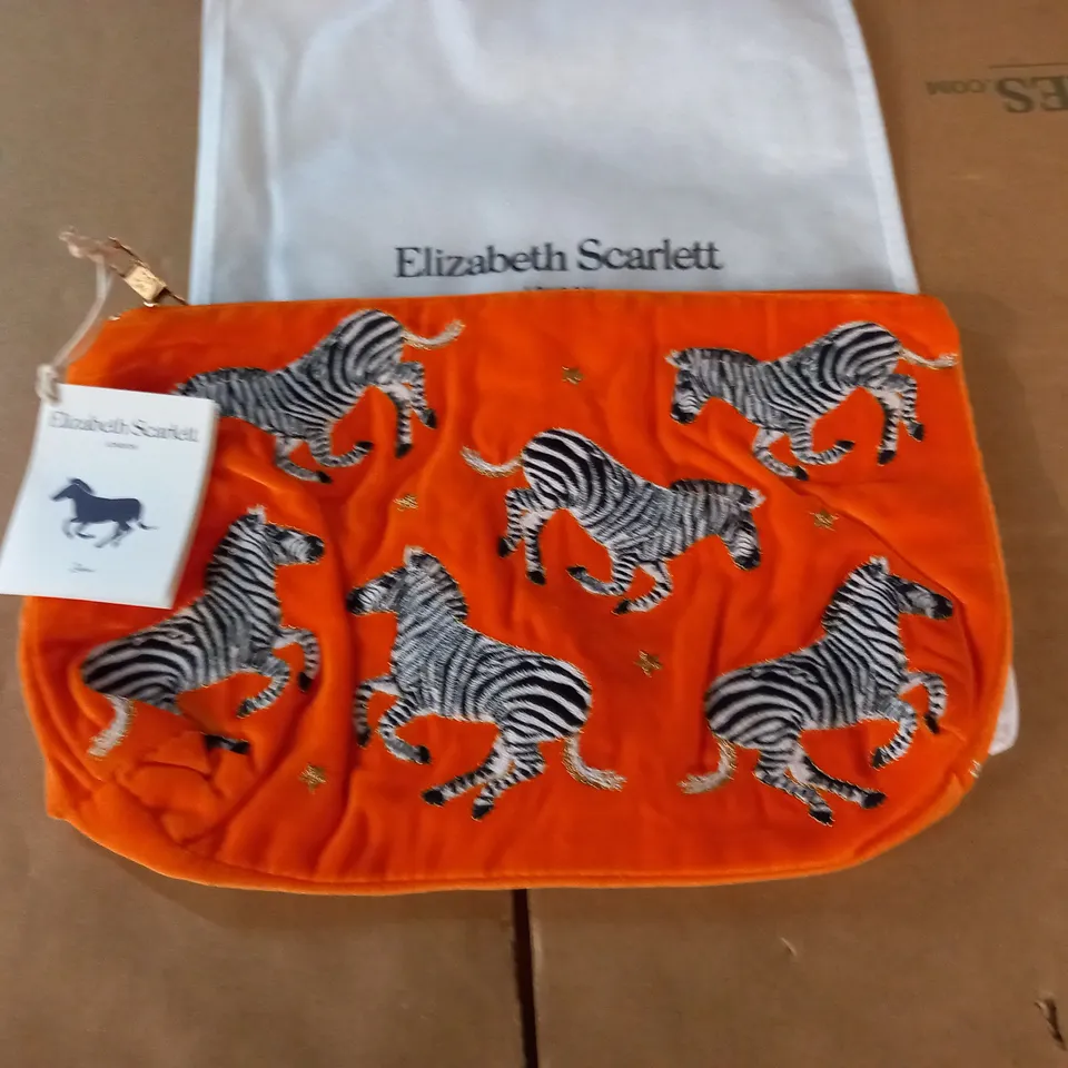 ELIZABETH SCARLETT ORANGE VELVET EVERYDAY POUCH