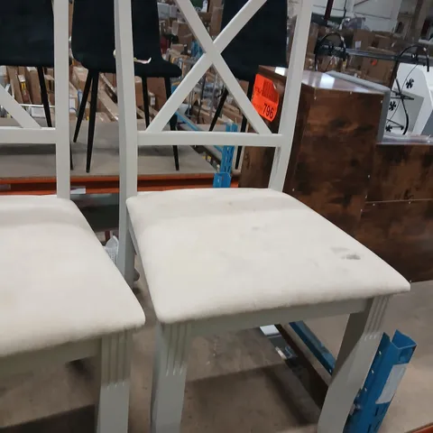 PAIR OF BEIGE DINING CHAIRS