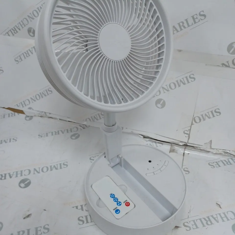 BELL & HOWELL OSCILLATING FOLDING RECHARGEABLE FAN, WHITE