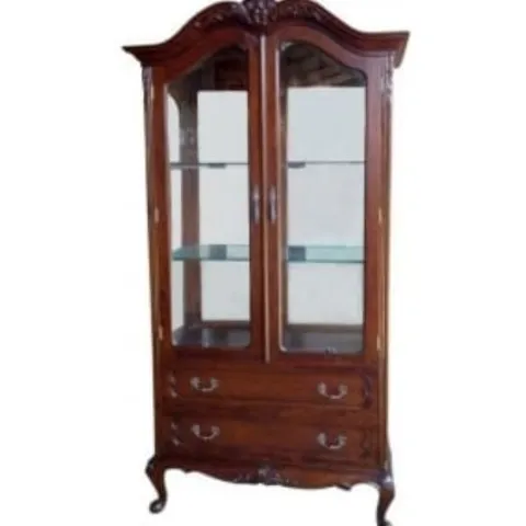 BRAND NEW HOMES DIRECT 365 MAHOGANY ANTIQUE FRENCH STYLE DISPLAY CABINET (6 BOXES)