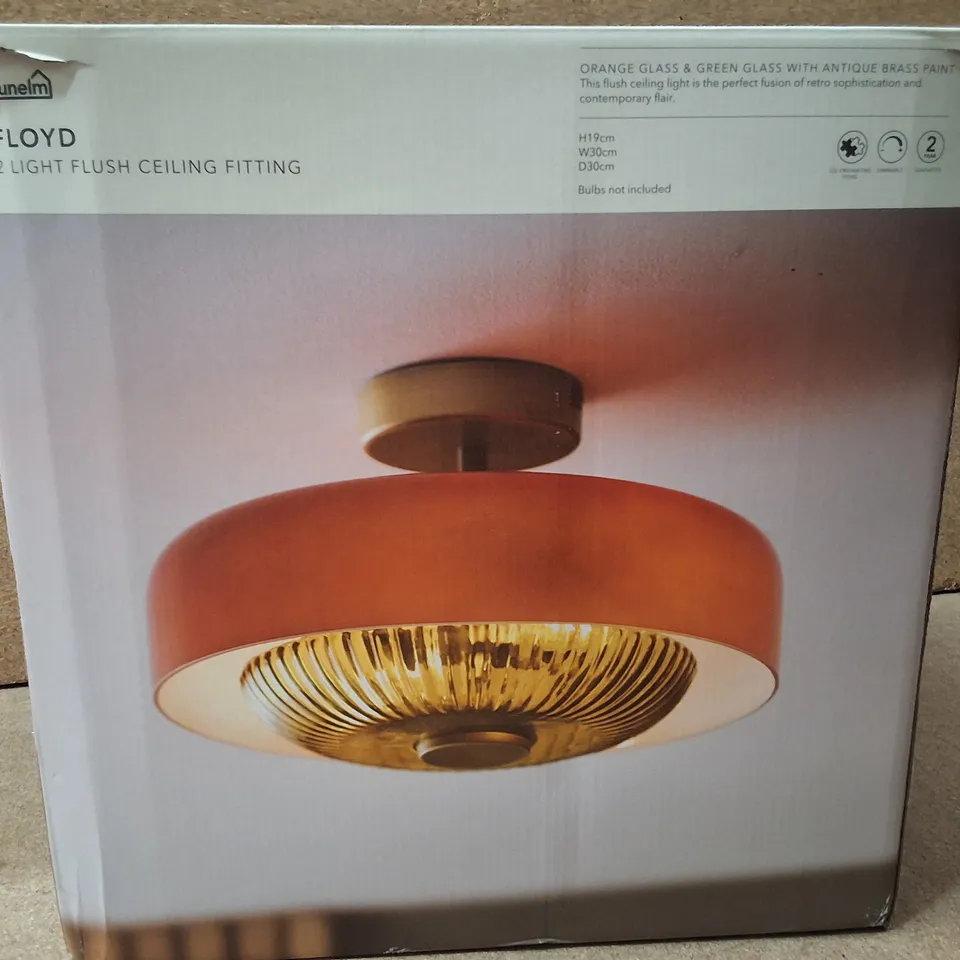 BOXED FLYOD 2 LIGHT CEILING FITTING