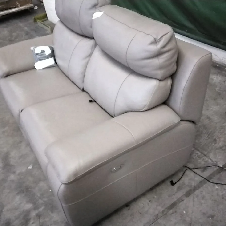 QUALITY ITALIAN DESIGNER PATRIZIO MOCHA LEATHER 2 SEATER POWER RECLINER SOFA