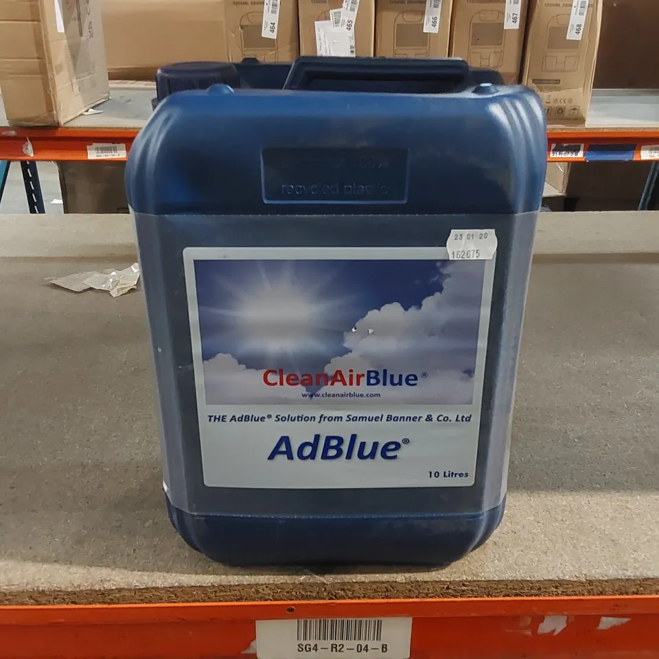 CLEANAIRBLUE 10 LITRE BOTTLE OF ADBLUE SOLUTION 