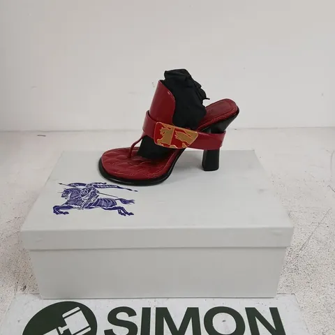 BURBERRY RED LEATHER SANDALS – UK 3 (EU 36)