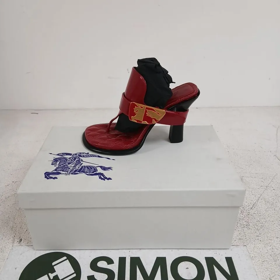 BURBERRY RED LEATHER SANDALS – UK 3 (EU 36)