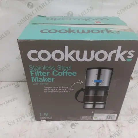 BOXED COOKWORKS STAINLESS STEEL FILTER COFFEE MAKER