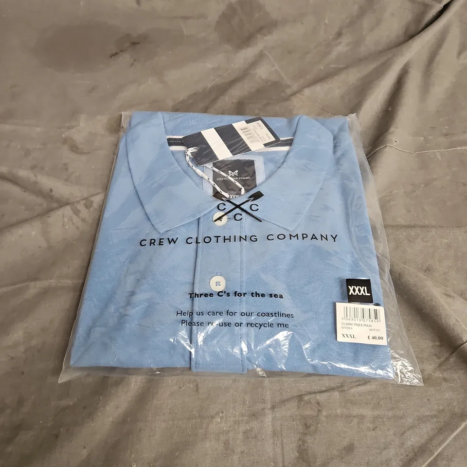 BAGGED CREW CLOTHING COMPANY CLASSIC PIQUE POLO IN RIVERA SIZE XXXL