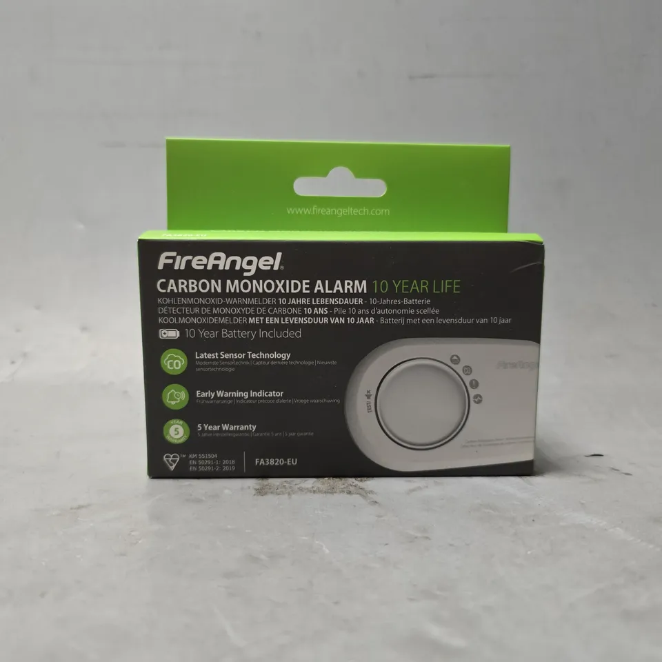 BOXED FIREANGEL CARBON MONOXIDE ALARM 