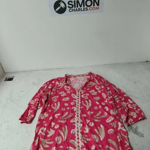 MONSOON WOMEN'S PINK FLORAL DRESS, SIZE L