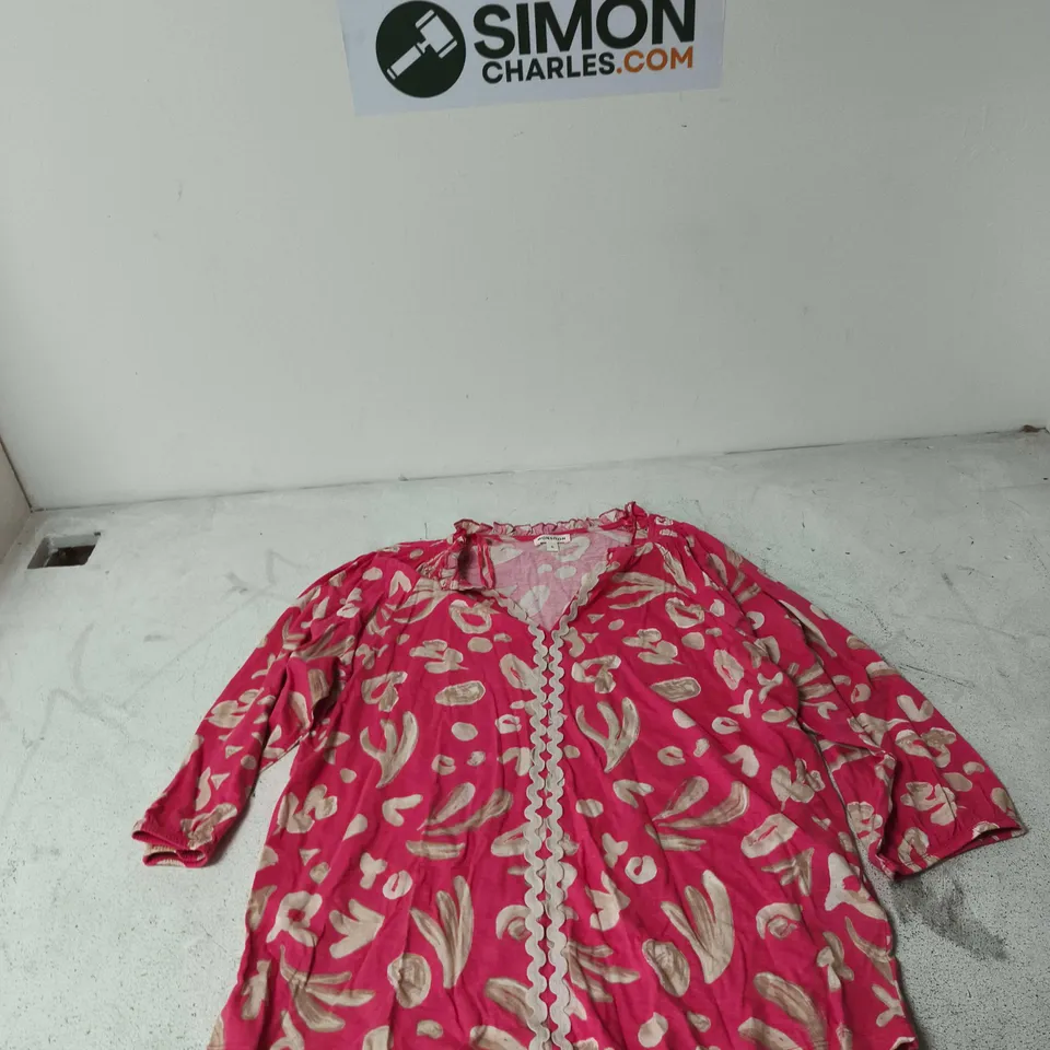 MONSOON WOMEN'S PINK FLORAL DRESS, SIZE L