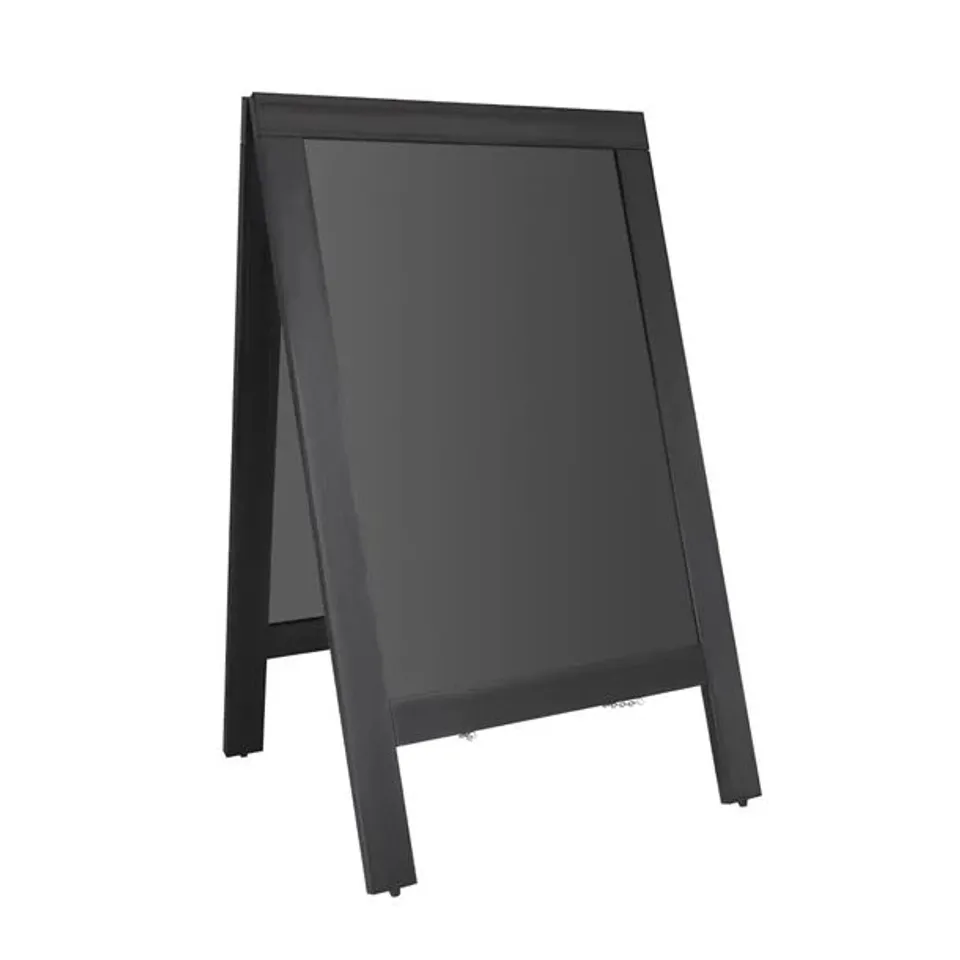 BOXED OLYMPIA PAVEMENT BOARD BLACK WOODEN FRAME 700X1200MM