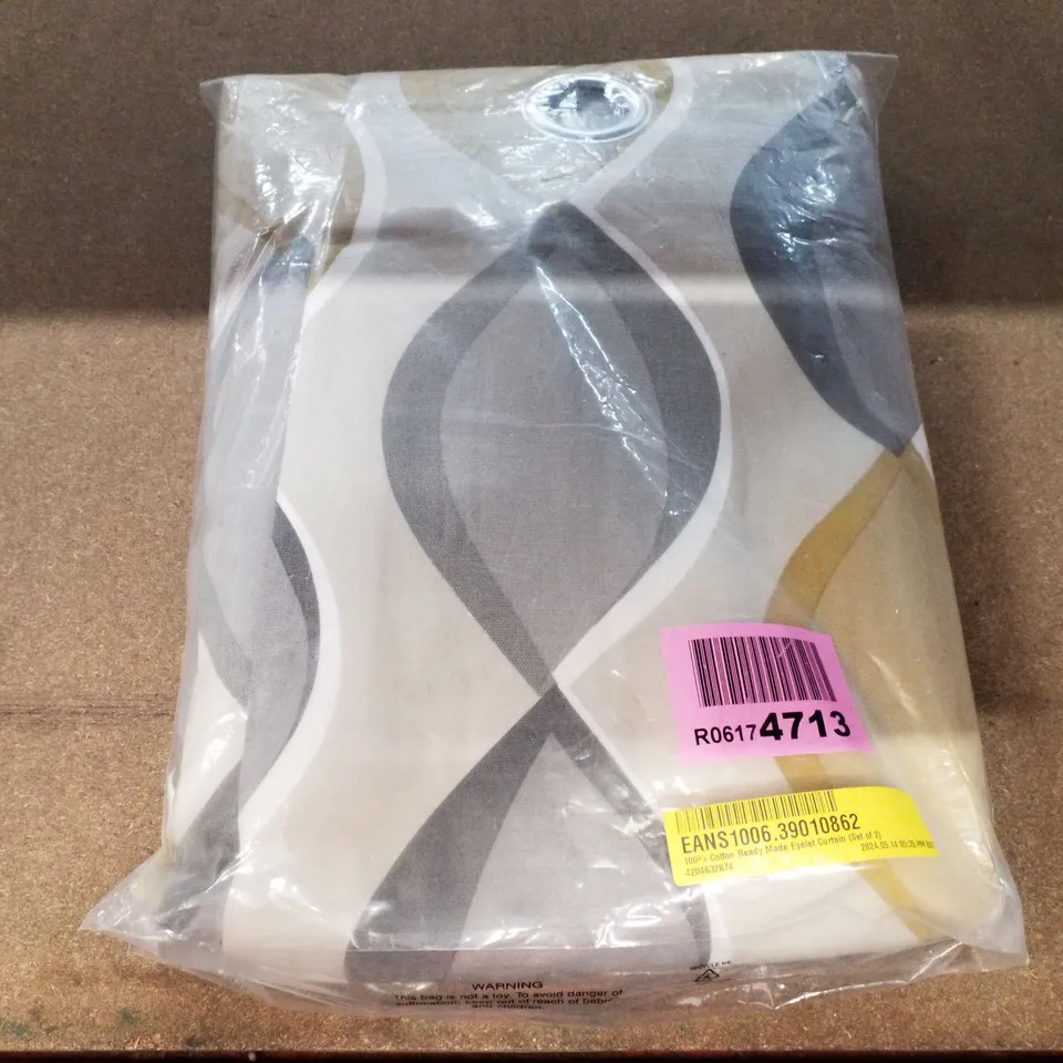 100% COTTON READY MADE EYELET CURTAIN (SET OF 2)