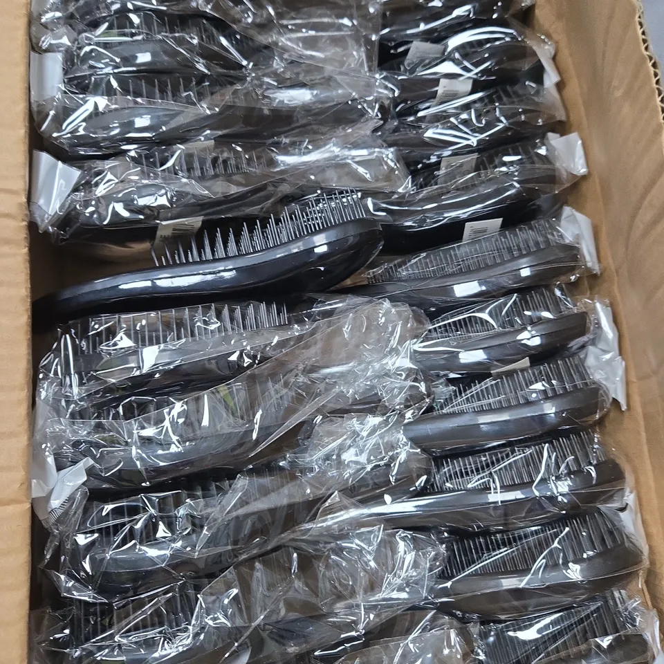BOX OF APPROXIMATELY 20 BLACK DETANGLING HAIRBRUSHES 