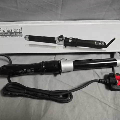 PROFESSIONAL AUTOMATIC HAIR CURLER – ADJUSTABLE TEMPERATURE, BLACK