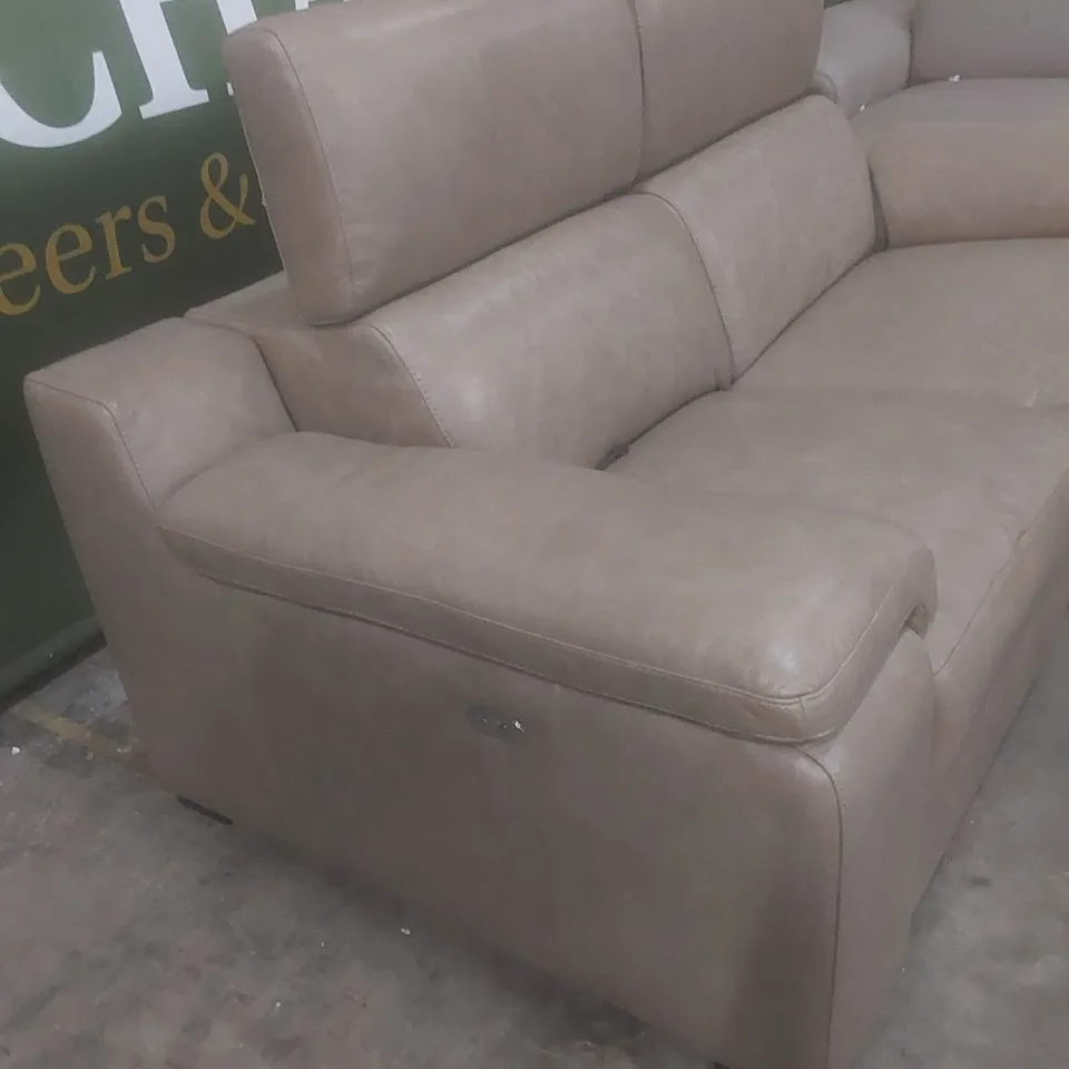 QUALITY DESIGNER ITALIAN MADE RICCARDO LEATHER UPHOLSTERED ELECTRIC RECLINER SOFA 