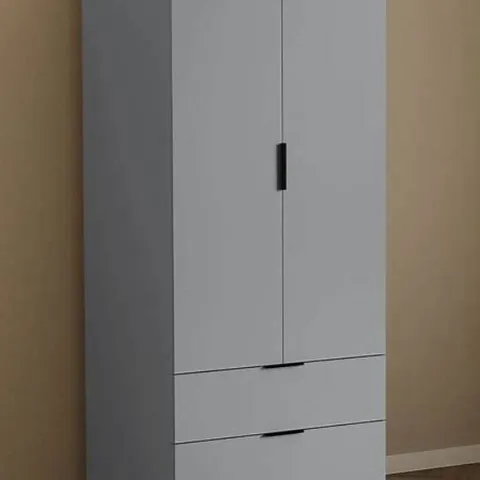 BOXED TREGA 2 DOOR 2 DRAWER WARDROBE - GREY (2 BOXES)