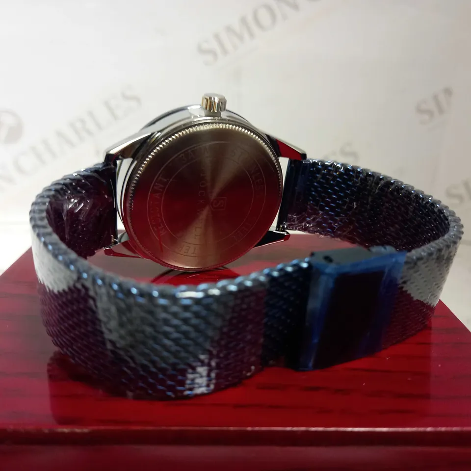 STOCKWELL DATE DIAL TWO TONE MESH STRAP WRISTWATCH RRP £650