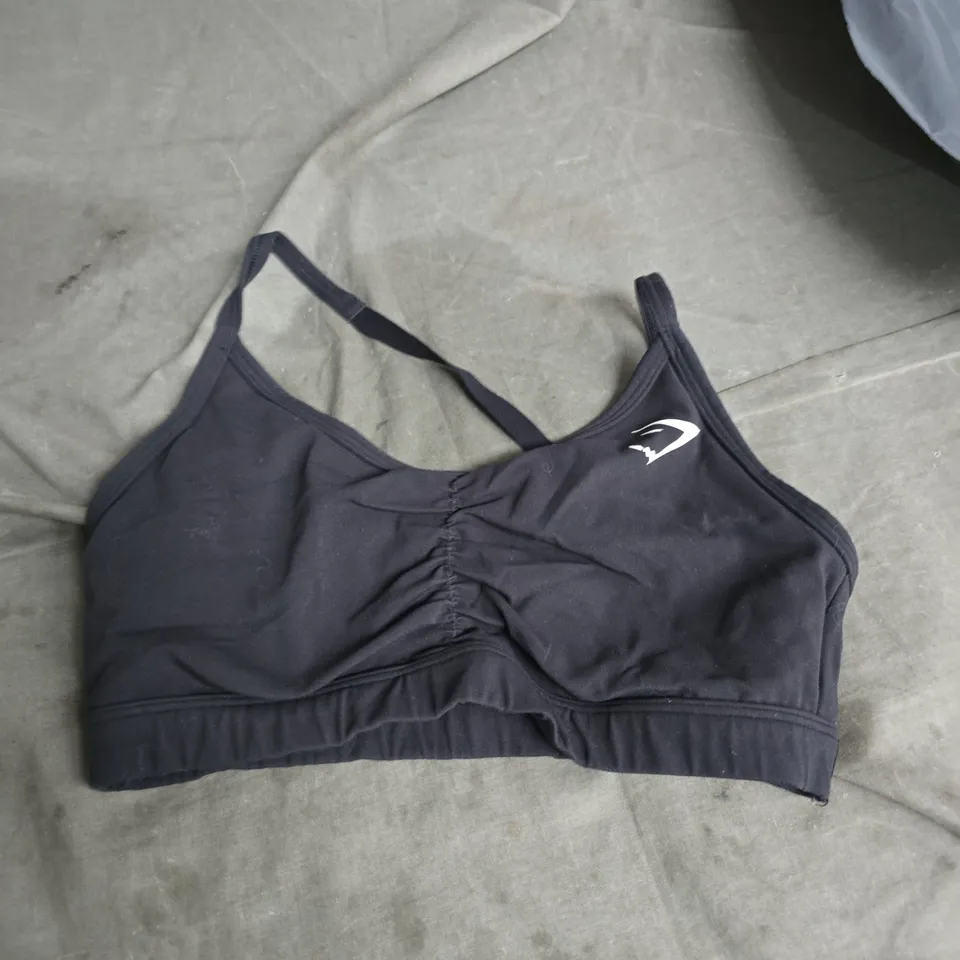 DARK NAVY WOMEN'S SPORTS BRA – RUCHED FRONT GYM SHARK