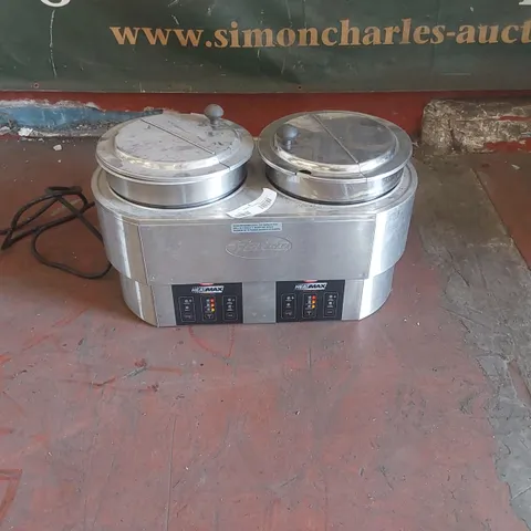 HATCO HEATMAX 2X 10LTR ROUND 2X10LTR HEATED WELL COUNTER TOP DOUBLE WELL RHW2-2 BAIN MARIÉ
