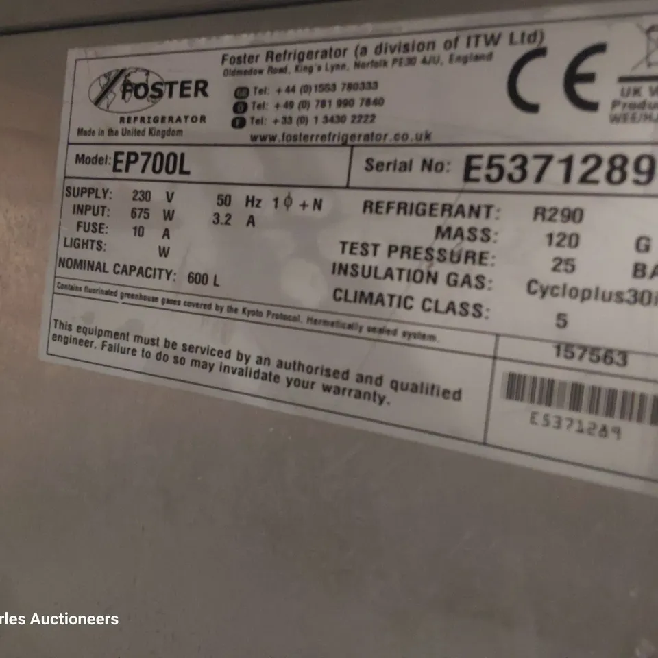 FOSTER ECO PRO G2 TALL COMMERCIAL FRIDGE EP700L