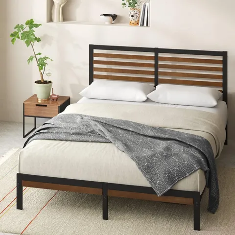 BOXED ZINUS CALEB DOUBLE BED FRAME - BLACK (1 BOX)