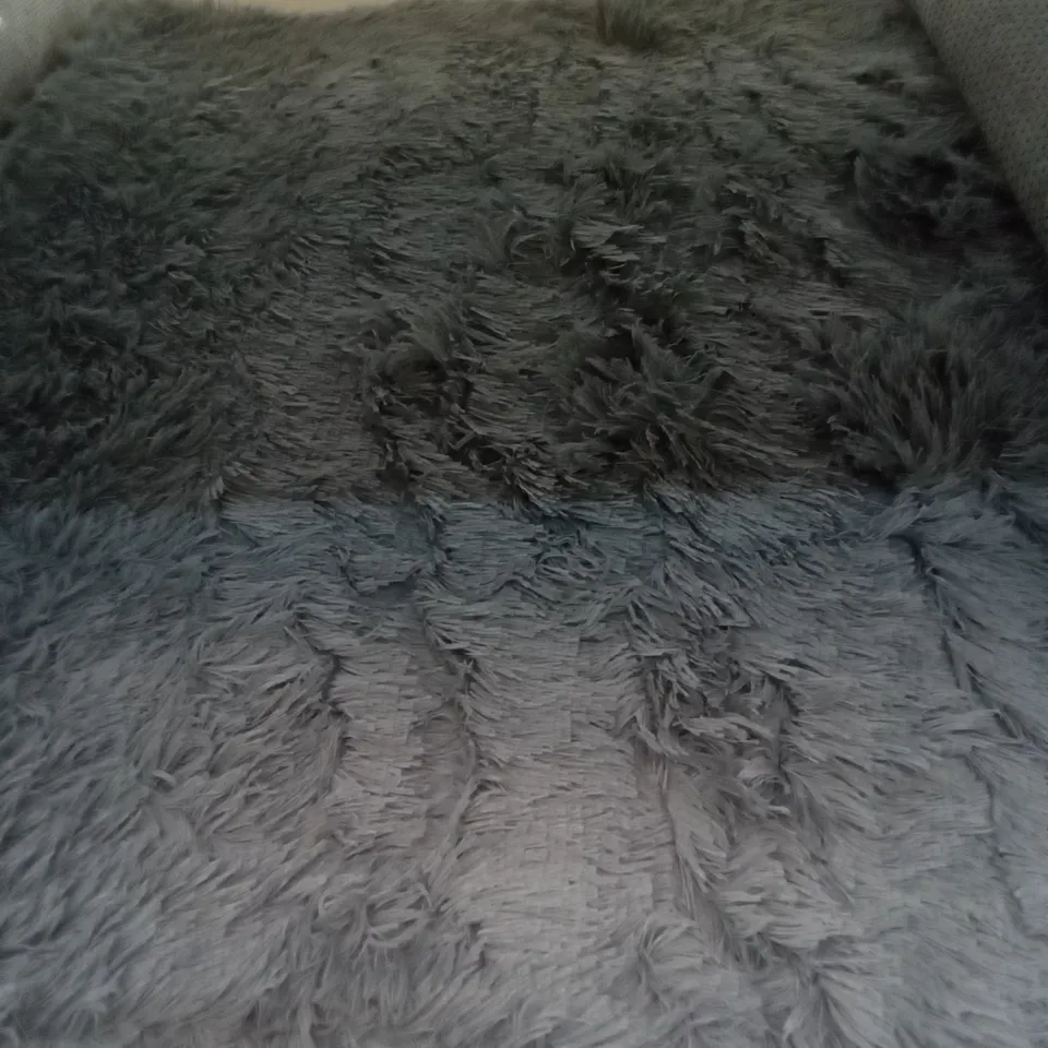 BROUSSARD FLUFFY HAND TUFTED GREY RUG 80X150CM