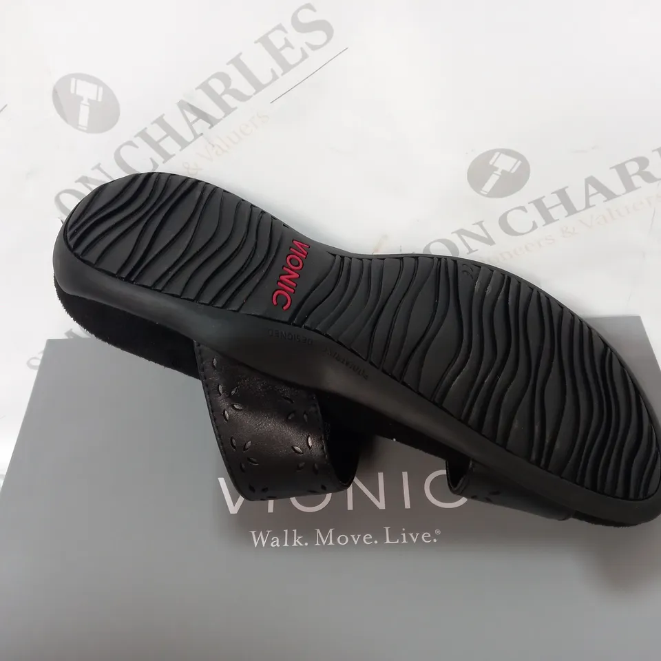 BOXED VIONIC BLACK REST SANDALS IN BLACK - WOMENS 6
