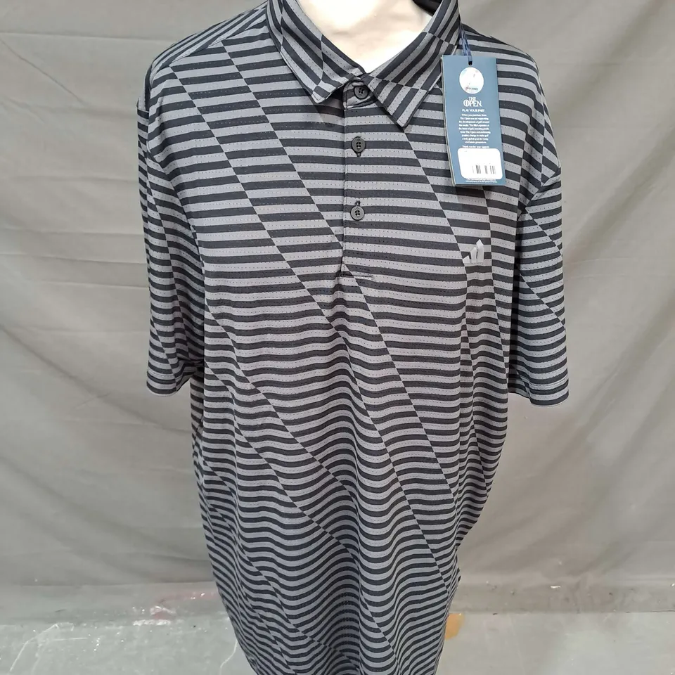 ADIDAS THE OPEN MESH PRINT POLO IN BLACK SIZE L