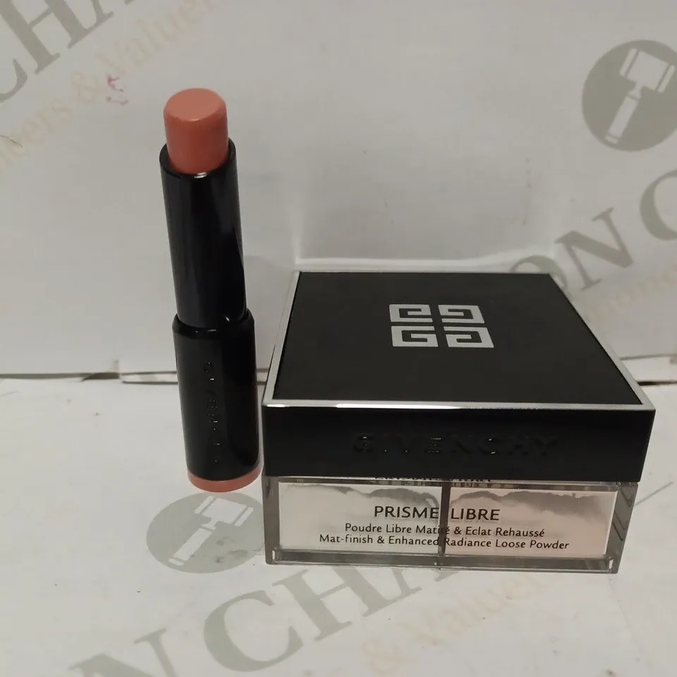 LOT OF APPROXIMATELY 11 GIVENCHY PRODUCTS TO INCLUDE 6 ROUGE INTERDIT VINYL 01 NUDE RAVAGEUR LIPSTICK, 5 PRISME LIBRE 7 VOILE ROSE