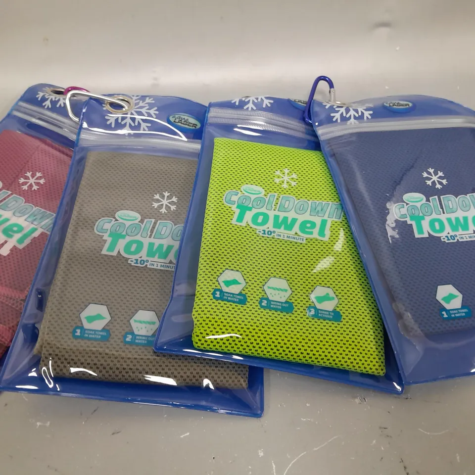 BOXED AQUA LASER SET OF 4 COOL DOWN TOWELS