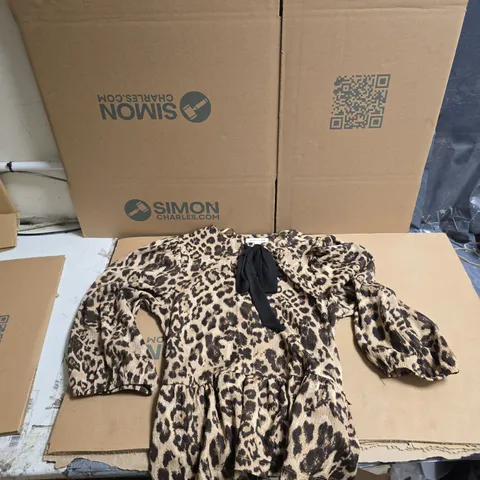 MONSOON LEOPARD PRINT BELTED TOP - UK SIZE S