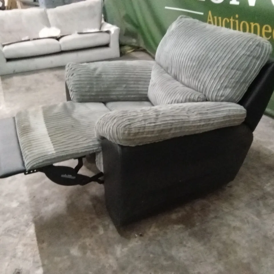 SIENNA FABRIC/FAUX LEATHER RECLINER ARMCHAIR RRP £549