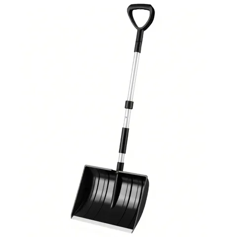 BOXED LIGHTWEIGHT AND PORTABLE SNOW REMOVAL TOOL WITH D-GRIP HANDLE-BLACK