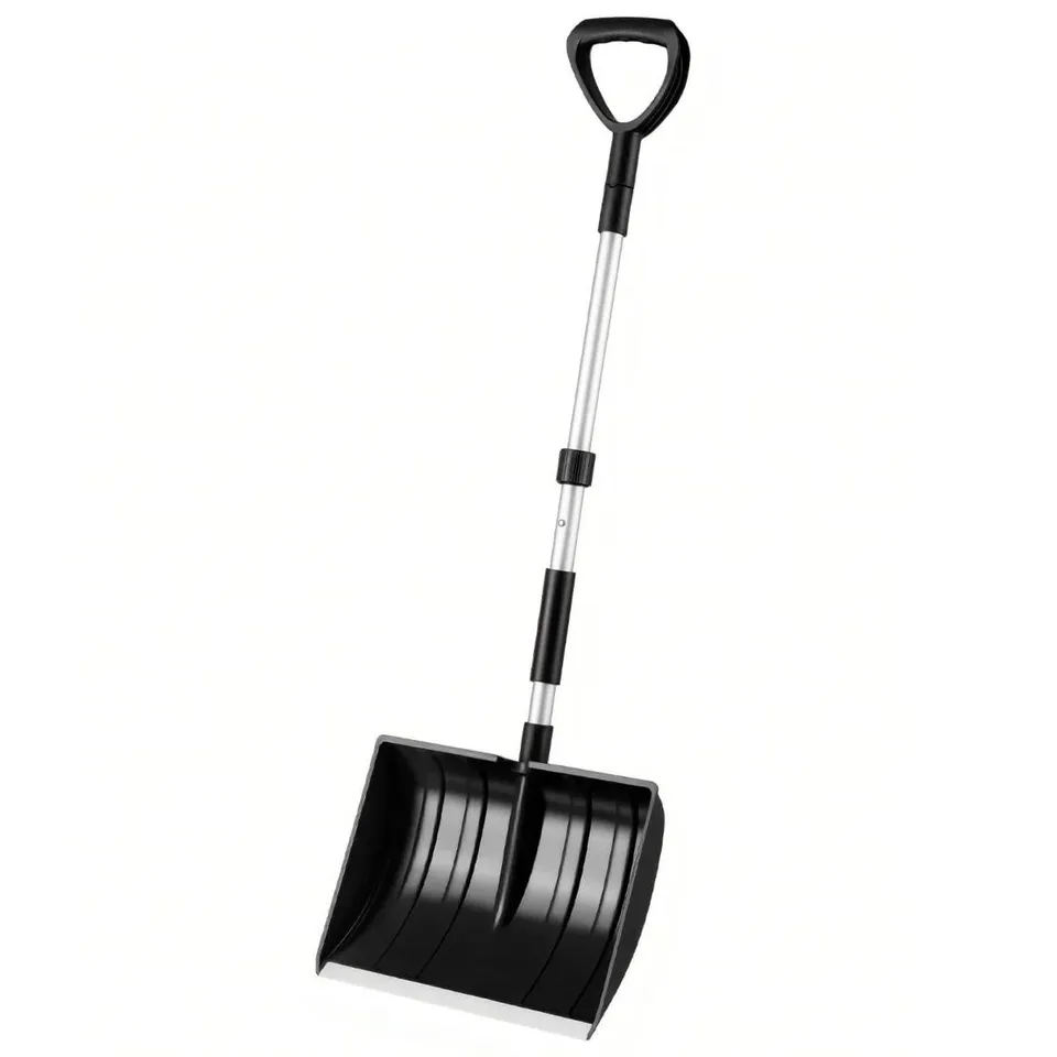 BOXED LIGHTWEIGHT AND PORTABLE SNOW REMOVAL TOOL WITH D-GRIP HANDLE-BLACK